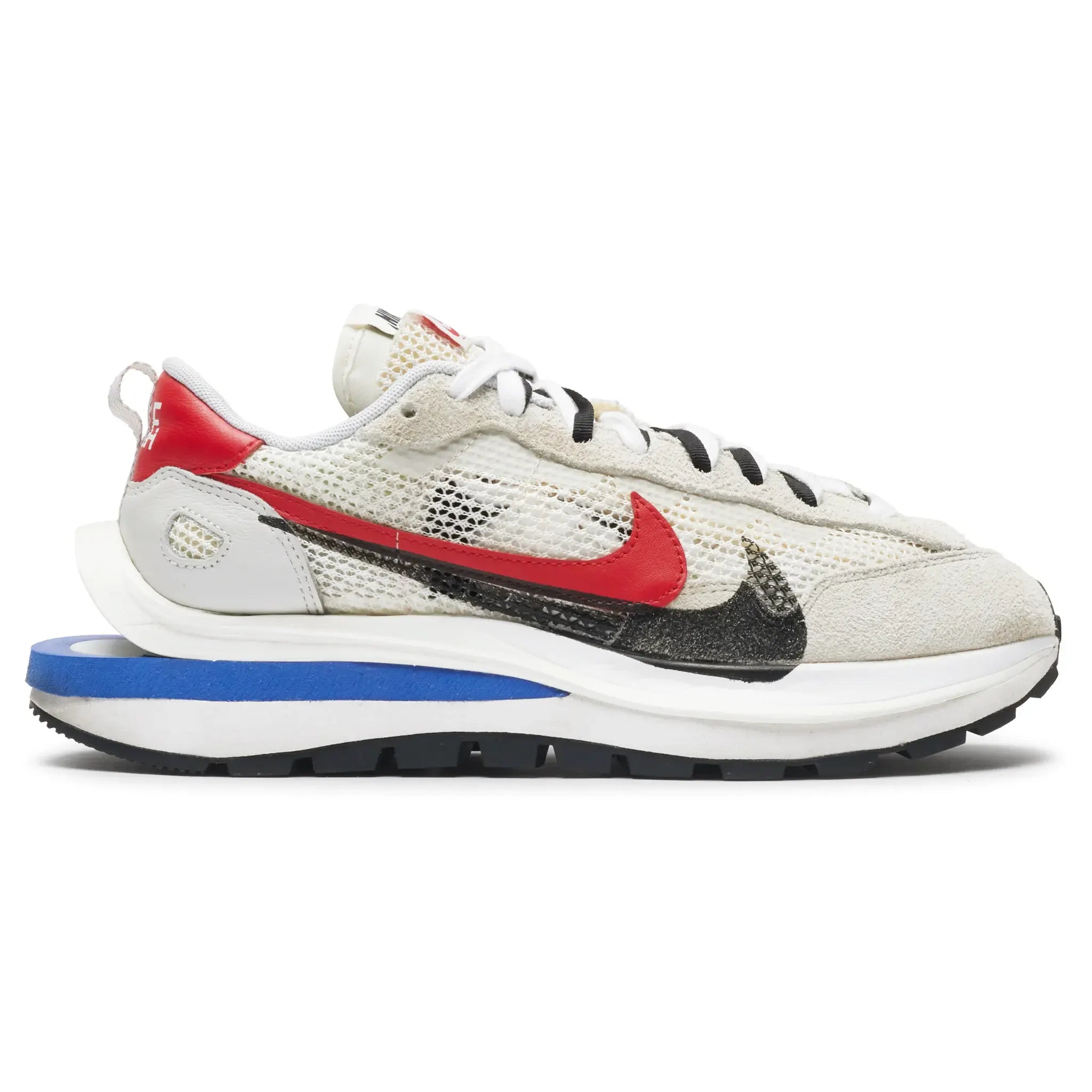 Side View of Preloved - Nike x Sacai Vaporwaffle Sail Sport Fuchsia Sneaker